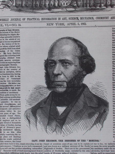 John Ericsson (1806-1862) v The Scientific American, 5. dubna 1862 od American School