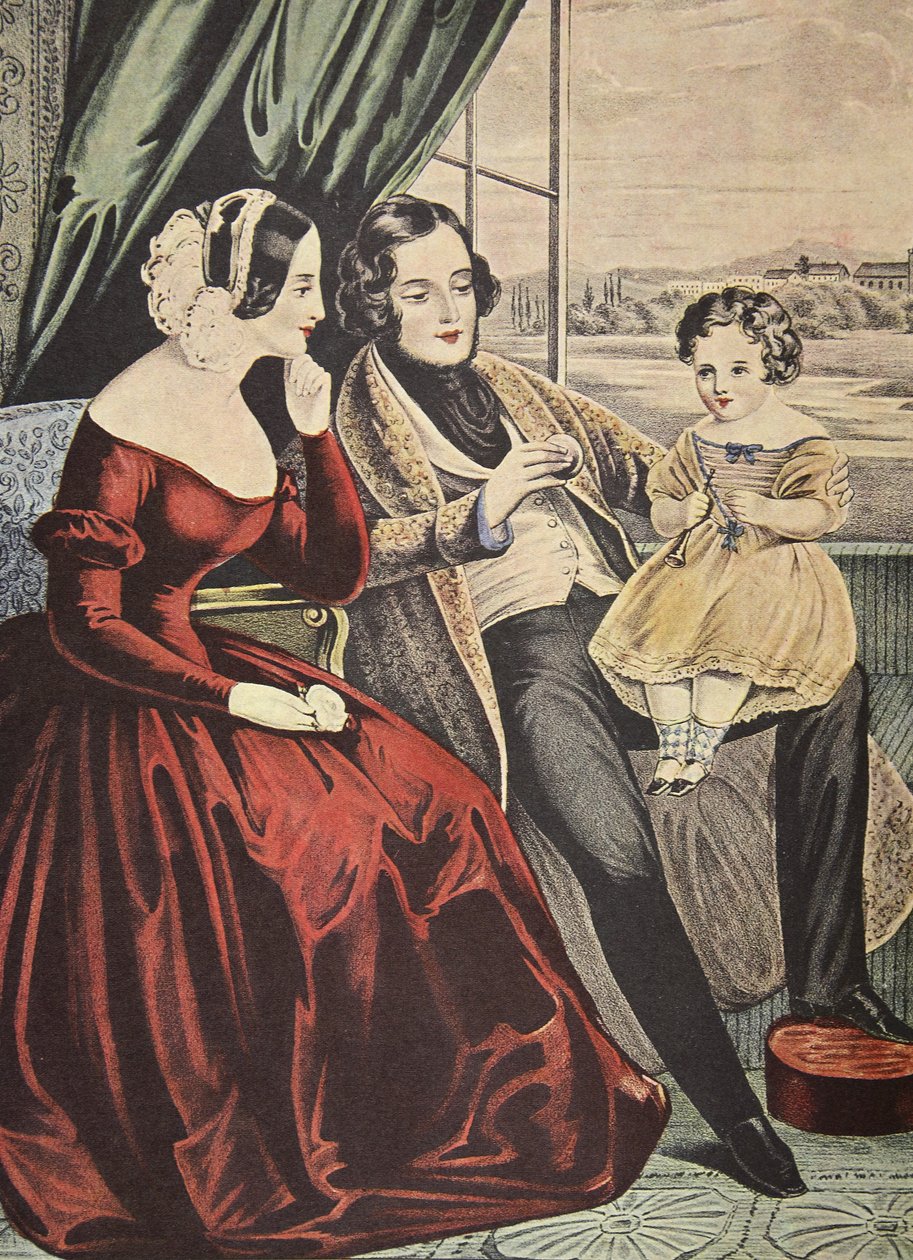 Ženatý, Currier & Ives, hospoda. 1845, od American School