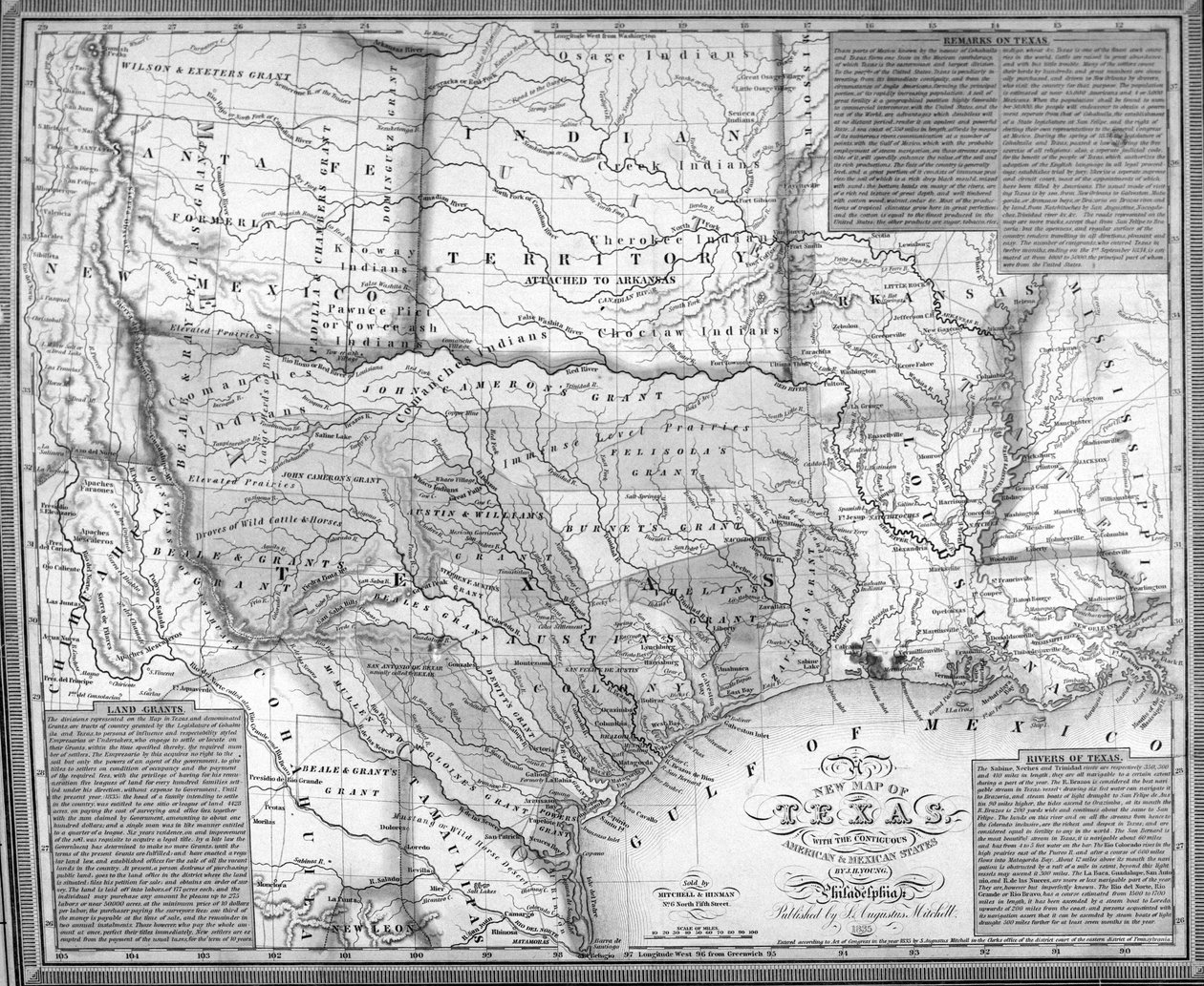 Mitchells Mapa Texasu, 1835 (podrobnosti viz 241192) od American School