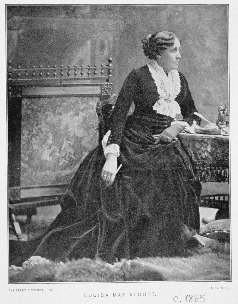 Portrét Louisy May Alcottové (1832-88) kolem roku 1885 od American School