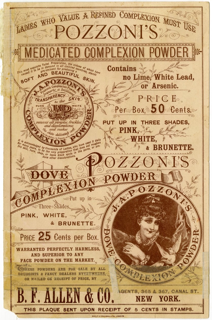 Pozzonis Dove Complexion Powder [obchodní karta verso] (litho [obchodní karta]) od American School
