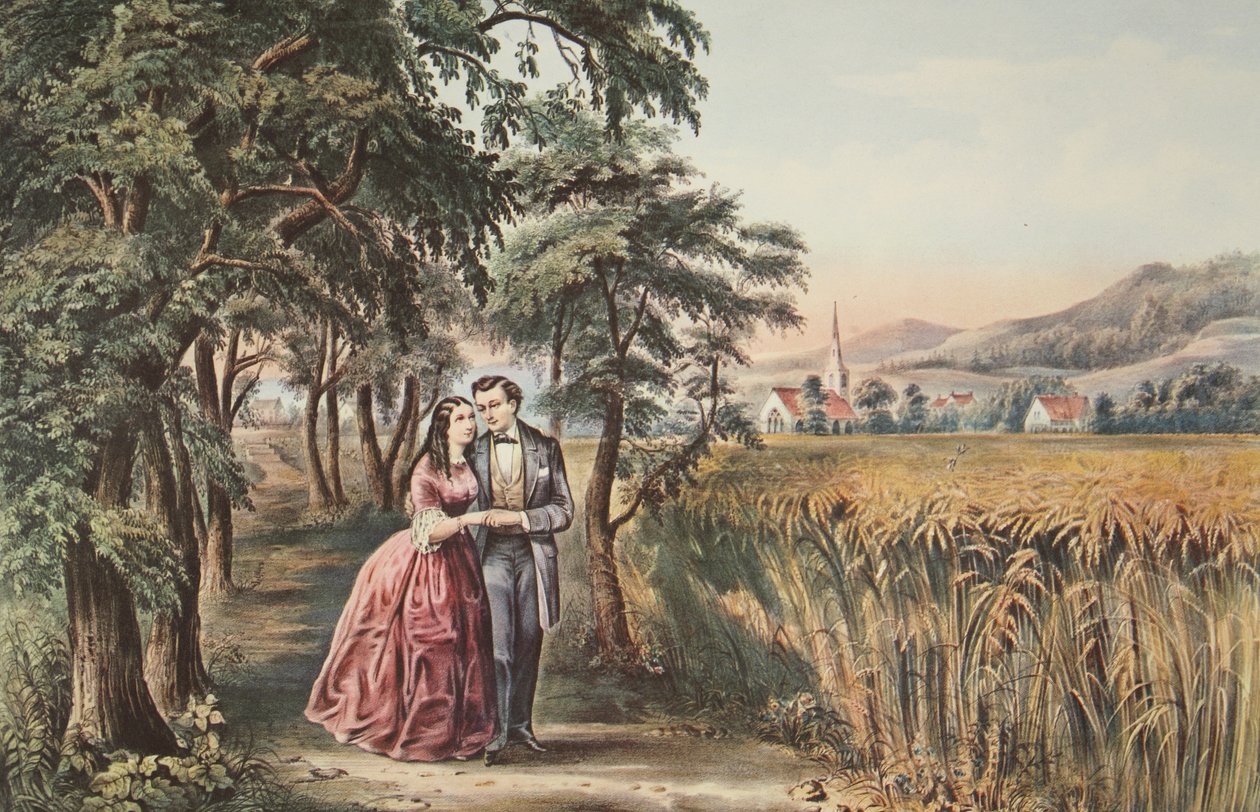 The Four Seasons of Life - Youth, The Season of Love , pub. 1868, Currier & Ives od American School