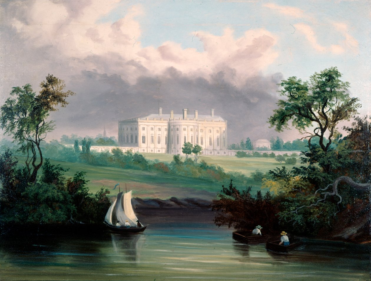 Bílý dům, Washington, D.C., kolem roku 1845 od American School