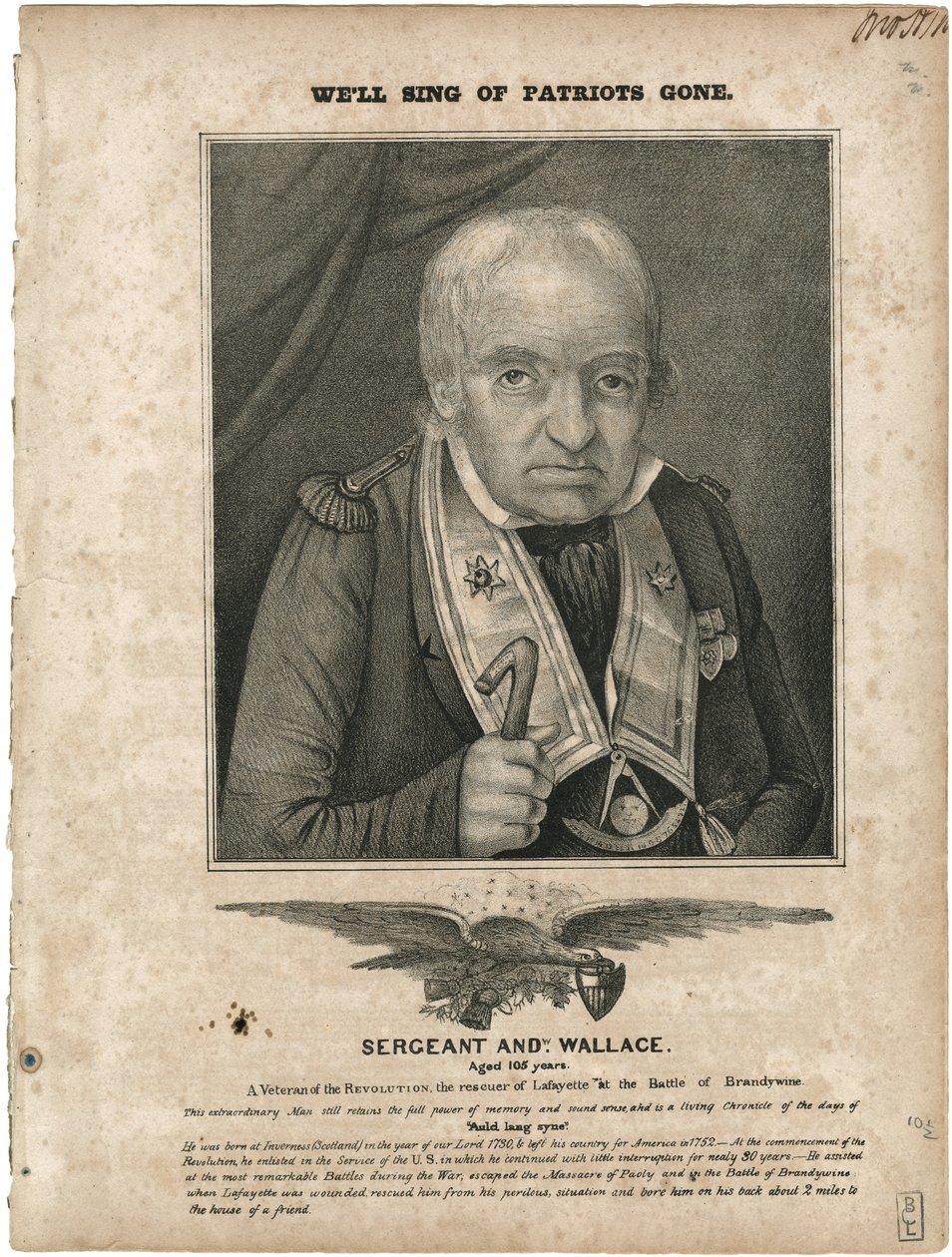 Well Sing of Patriots Gone, William Clifton [přebal not], kolem roku 1835 (litografie [přebal not]) od American School
