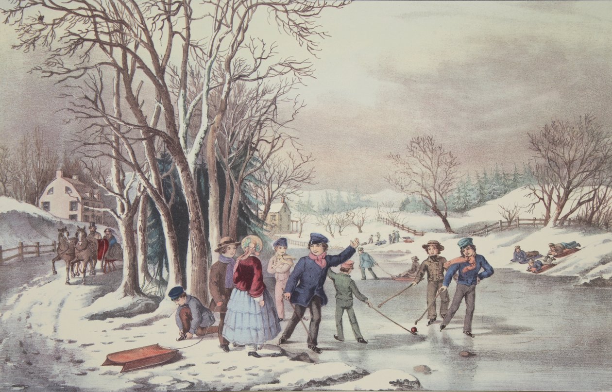 Zimní zábava, hospoda. 1855, Currier & Ives od American School
