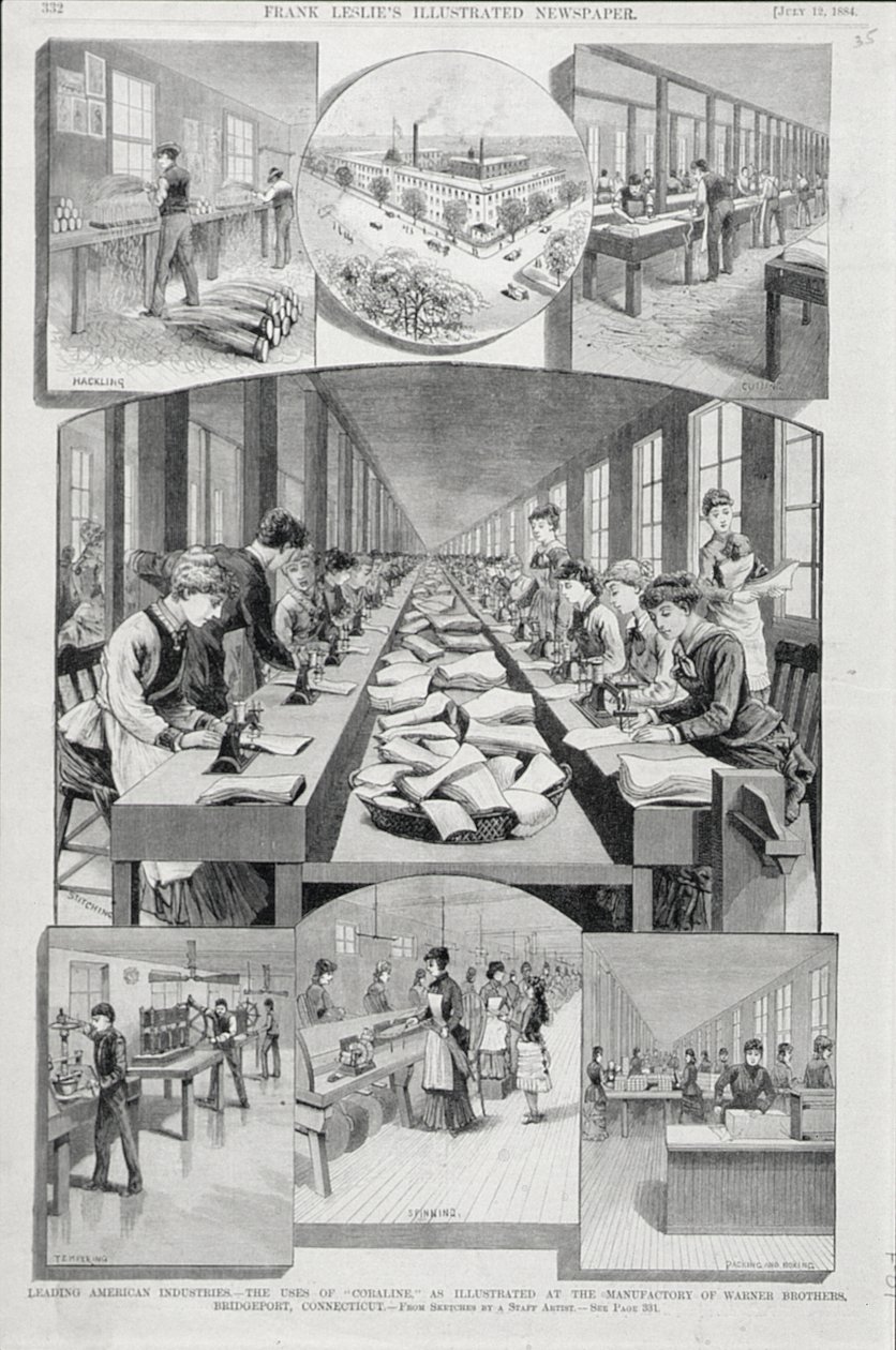 Ženy vyrábějící korzety, 1884 od American School