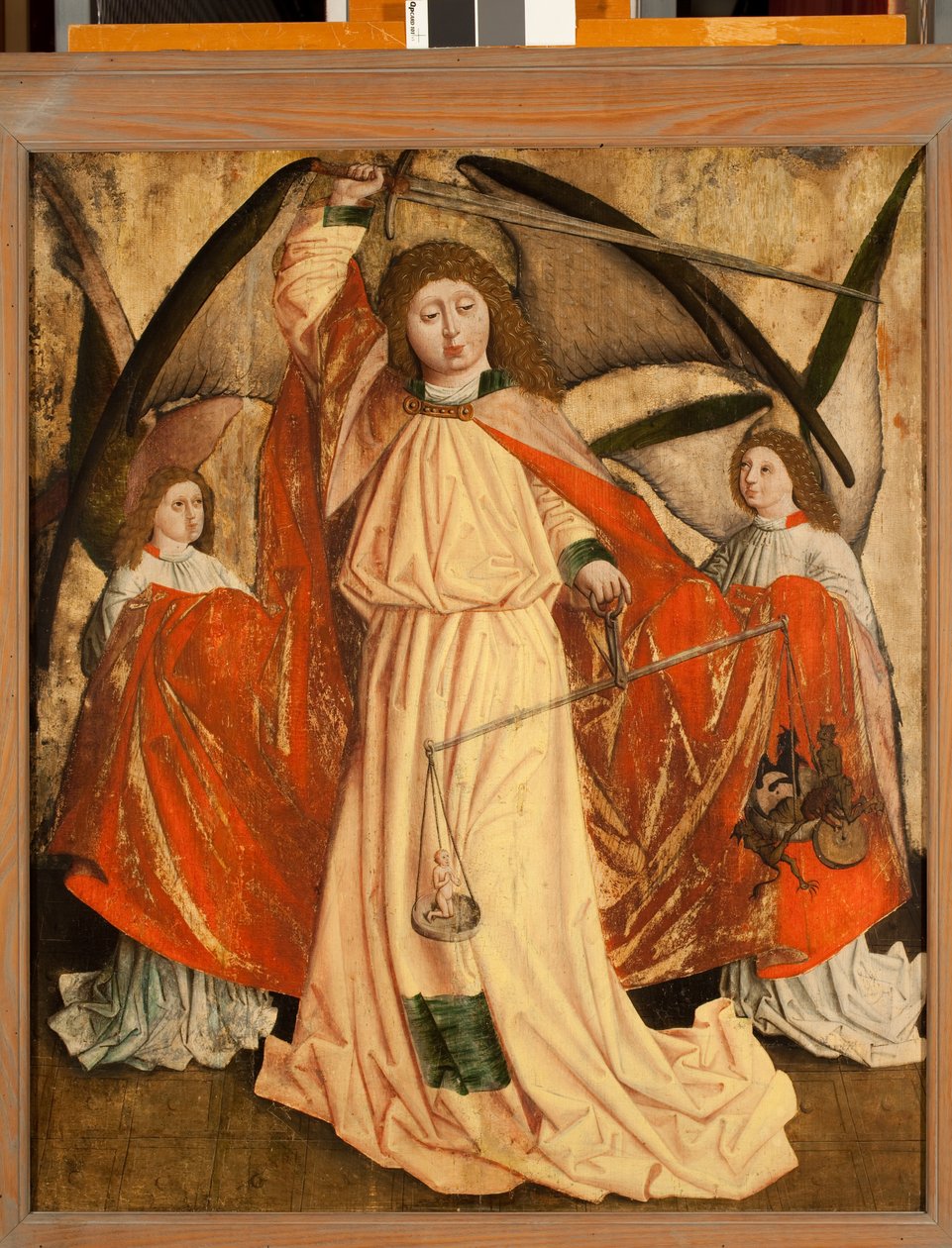 St. Michael vážení duší (tempera na panelu) od Austrian School