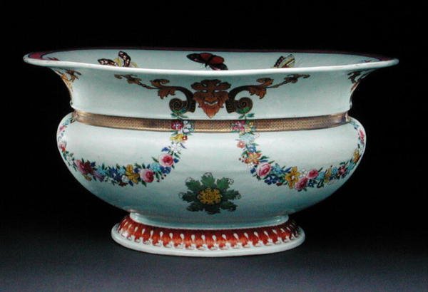 Umyvadlo malované podle návrhu Cornelise Pronka (1691-1759) c.1730 (porcelán) (nádržka viz 206563) od Chinese School