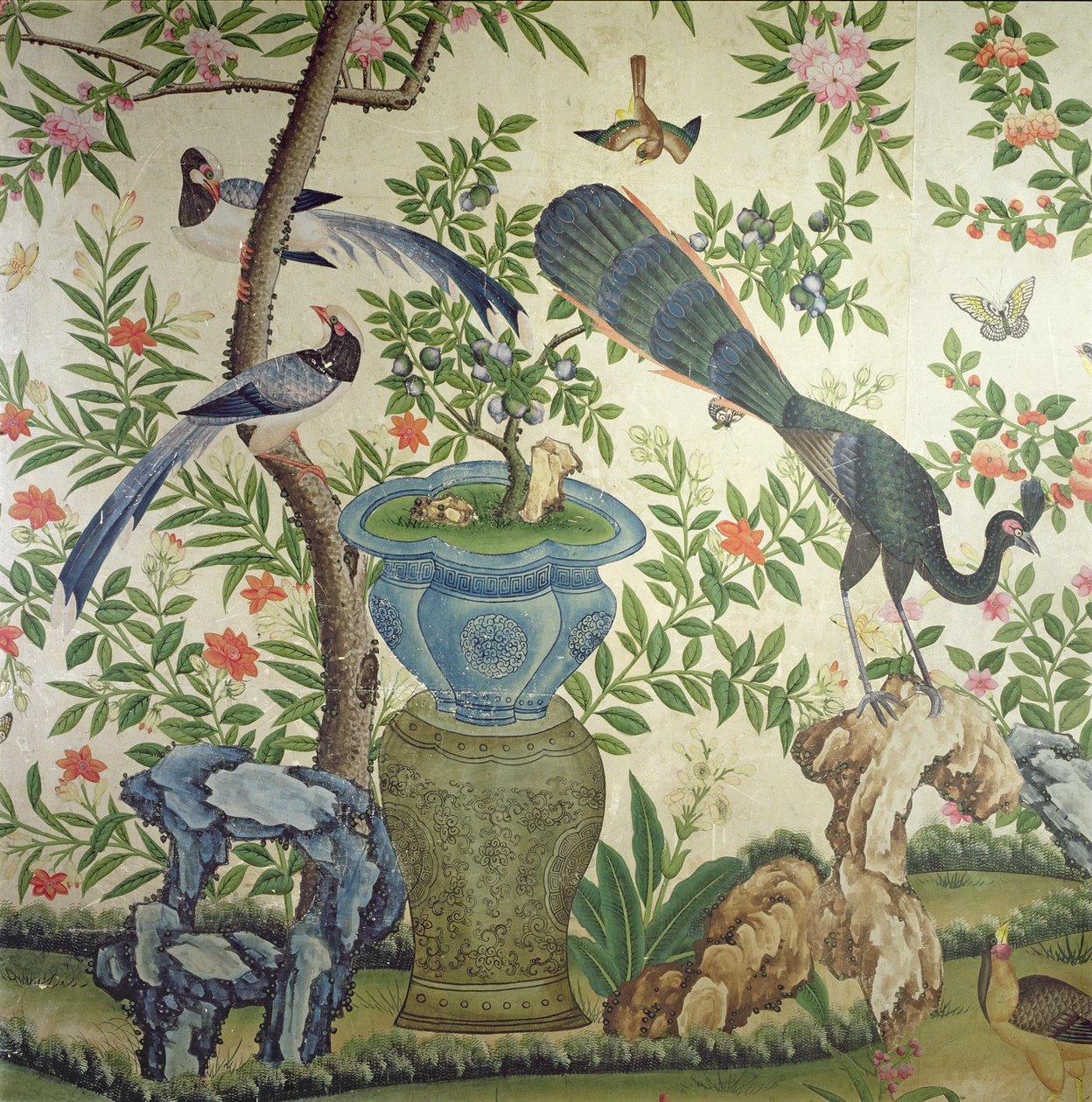 Ptačí tapety, kolem roku 1840 od Chinese School