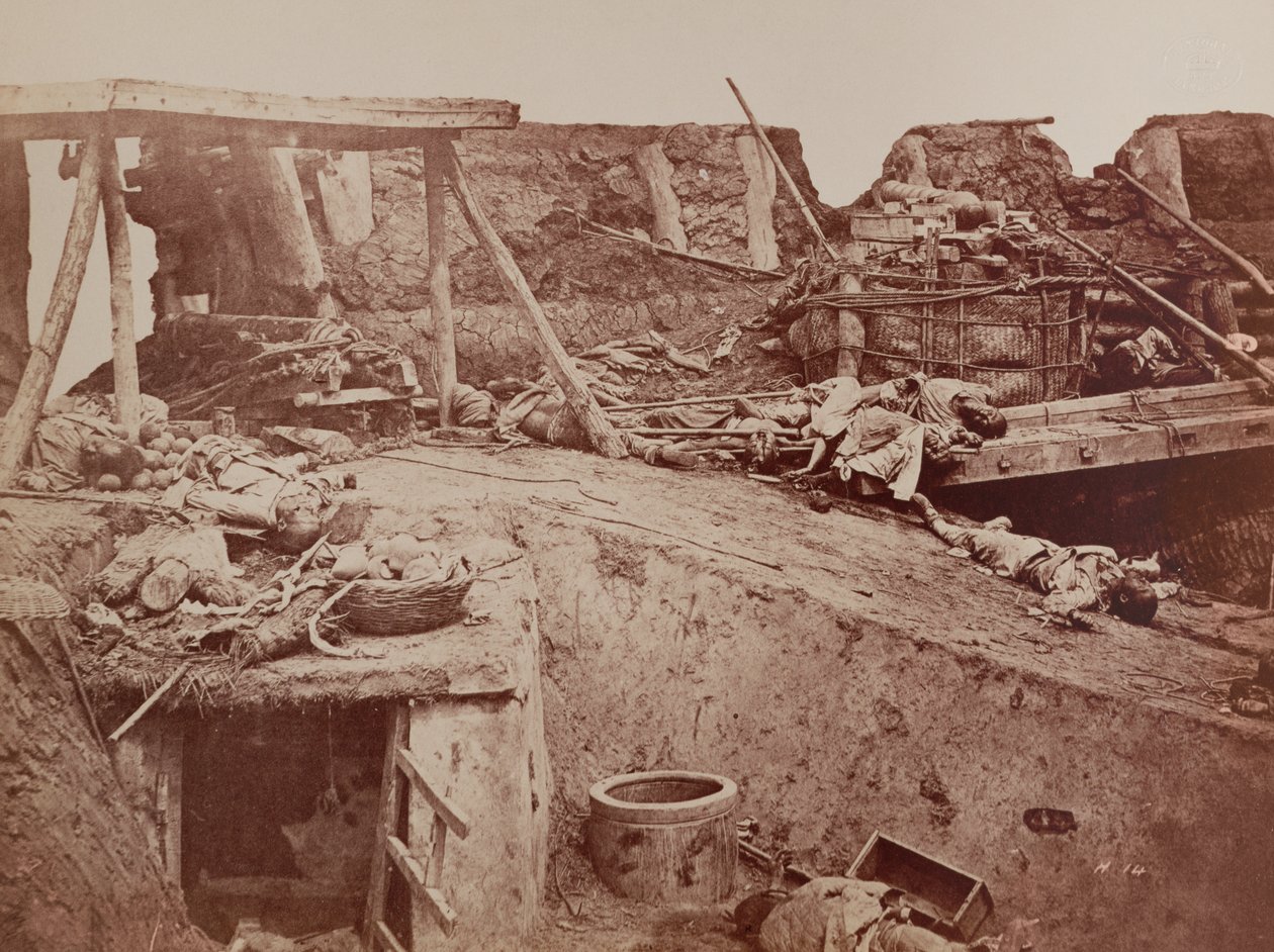Anglo-francouzská pevnost po bitvě během druhé čínské války, Peking, 1860 od English Photographer