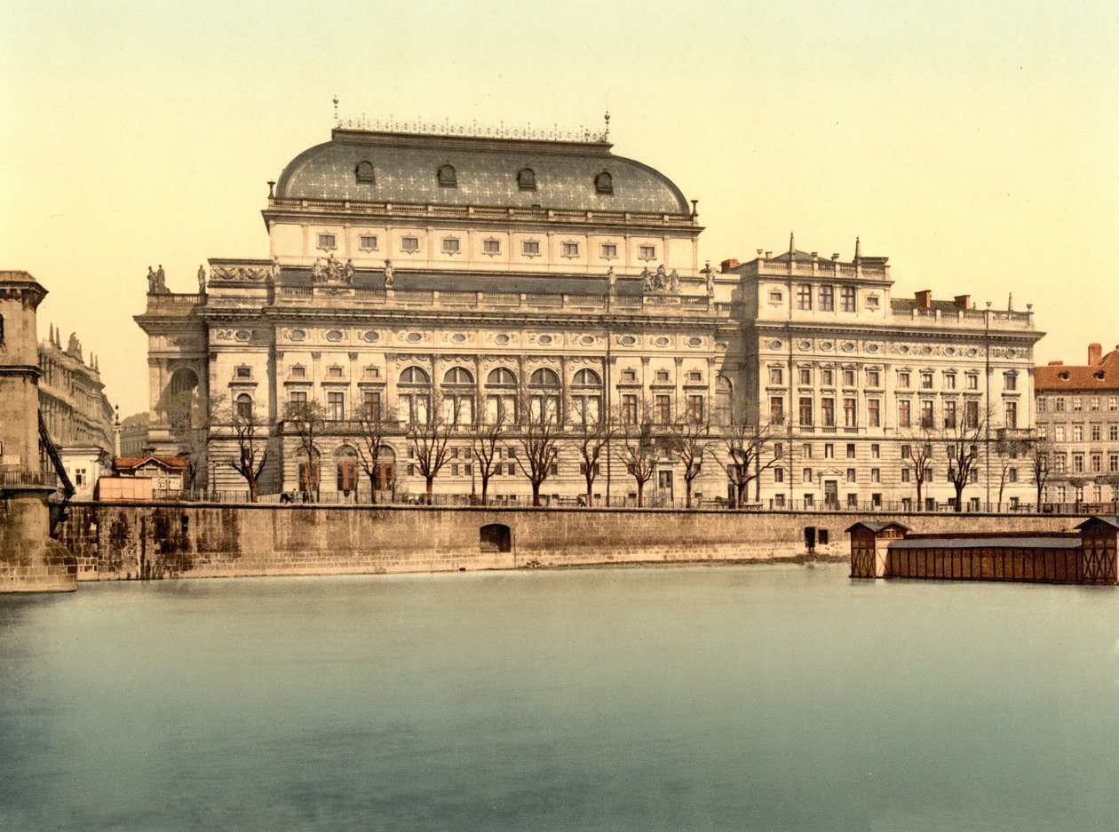 Národní divadlo v Praze, hospoda. c.1890 - 1900 (chromolitograf) od English Photographer