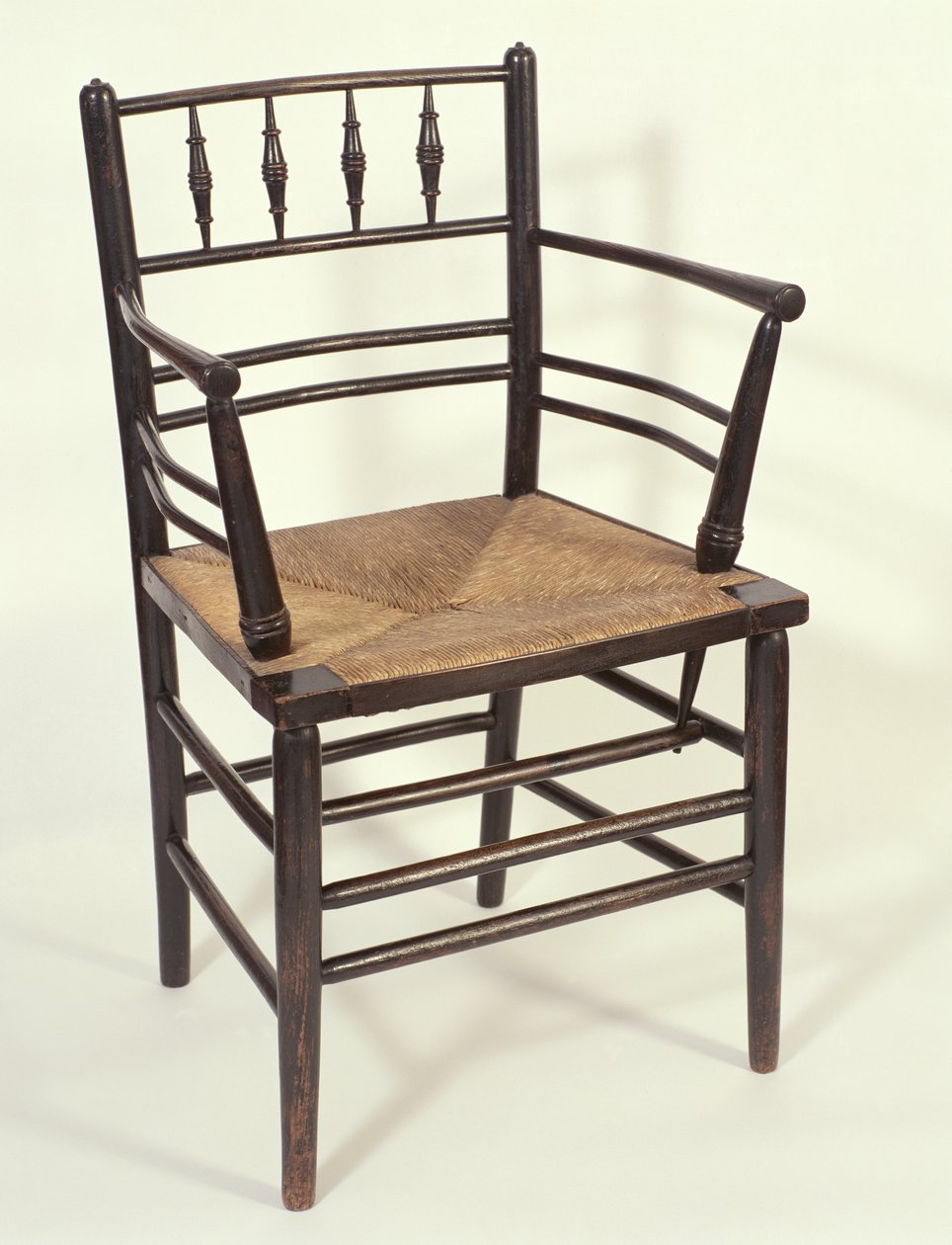 Křeslo vyrobené pro Morris & Co. c. 1864-65 (zabarvený popel se sedátkem) od English School