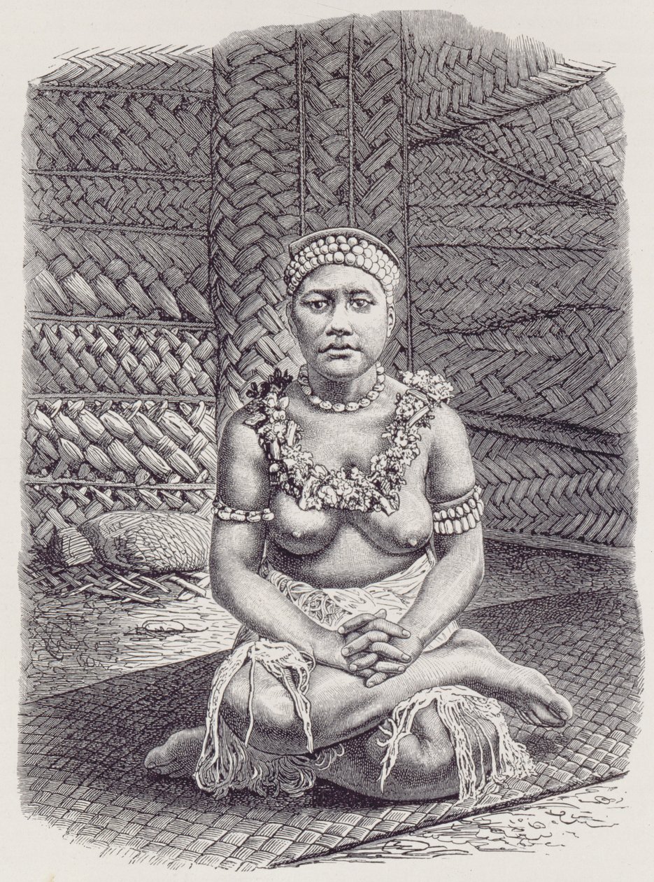 Hlavní manželka Papuy, Samoa, z Historie lidstva, svazek 1, od prof. Friedricha Ratzela, 1896 od English School