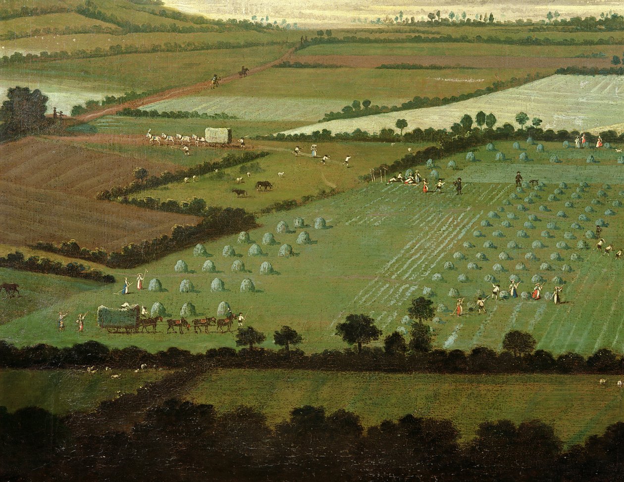 Country Round Dixton Manor, kolem roku 1725 (detail z roku 18102) od English School