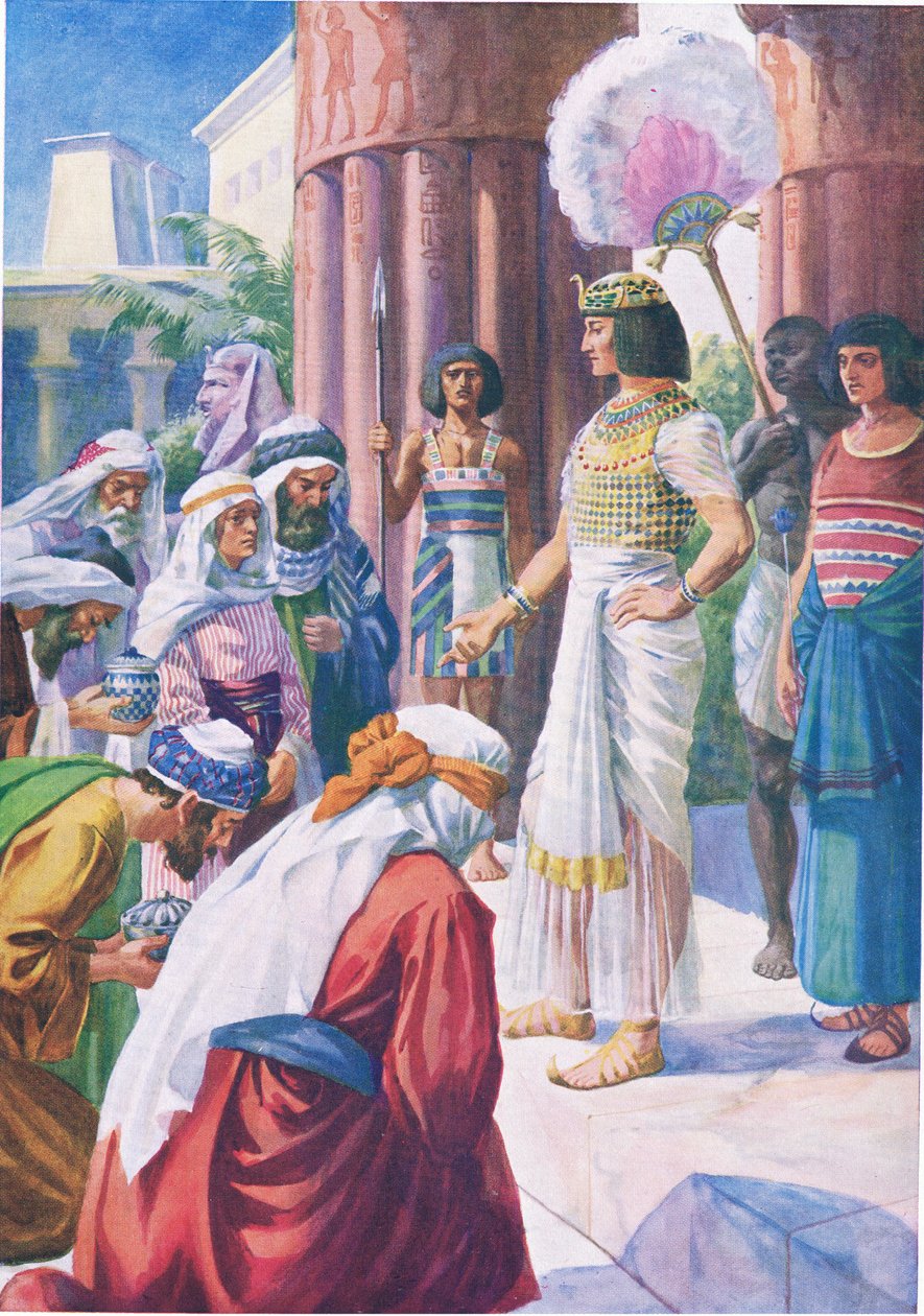 Joseph a jeho bratři, z The Bible Picture Book vydané Thomasem Nelsonem, kolem roku 1950 od English School