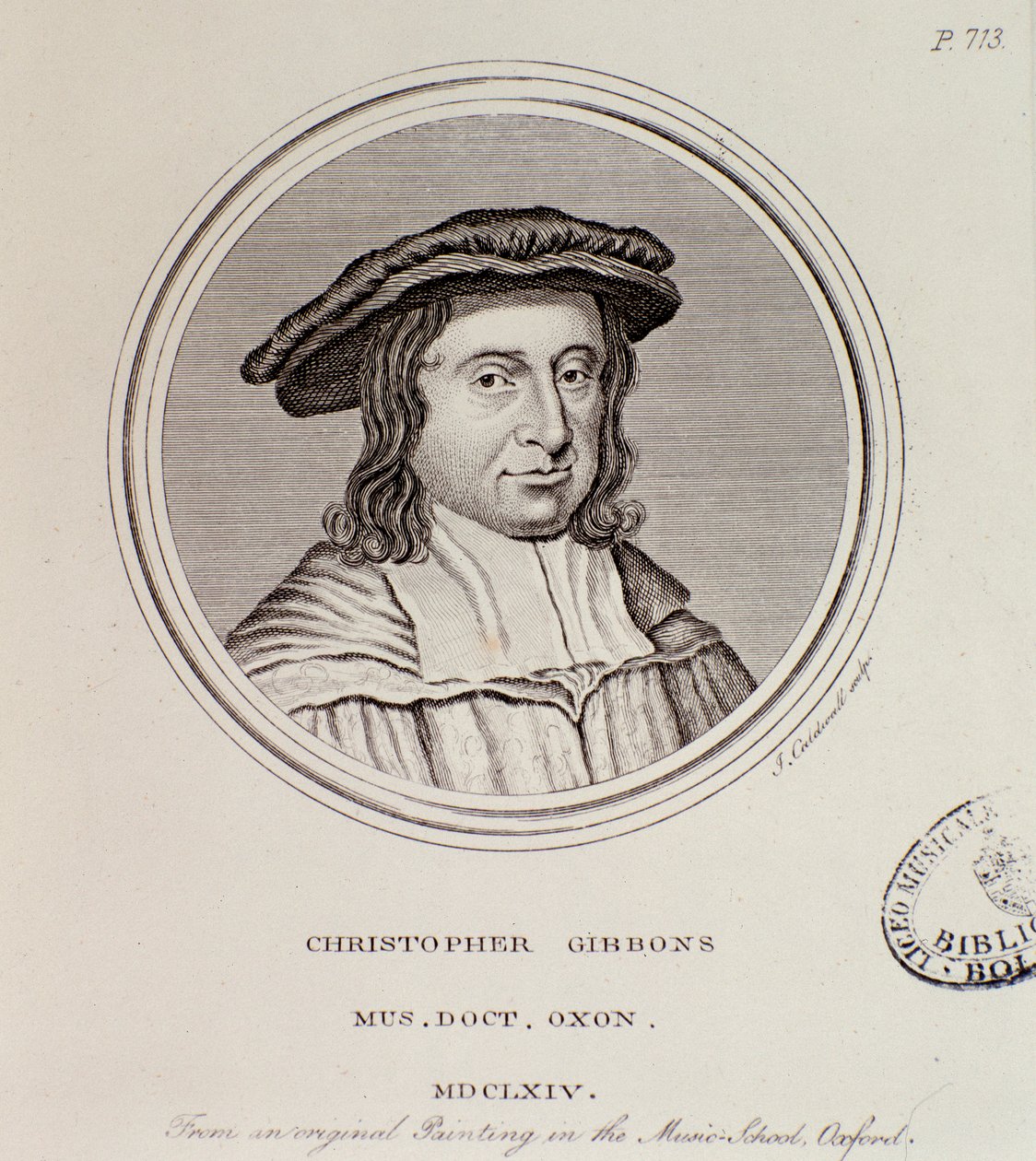 Portrét Christophera Gibbonse (1615-1676), britského skladatele od English School