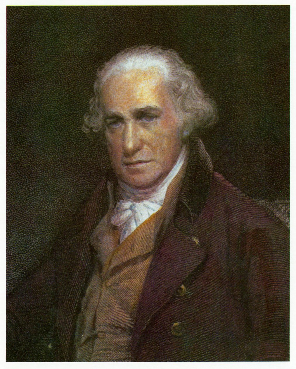 Portrét Jamese Watta. c.1788 (barevné lito.) od English School