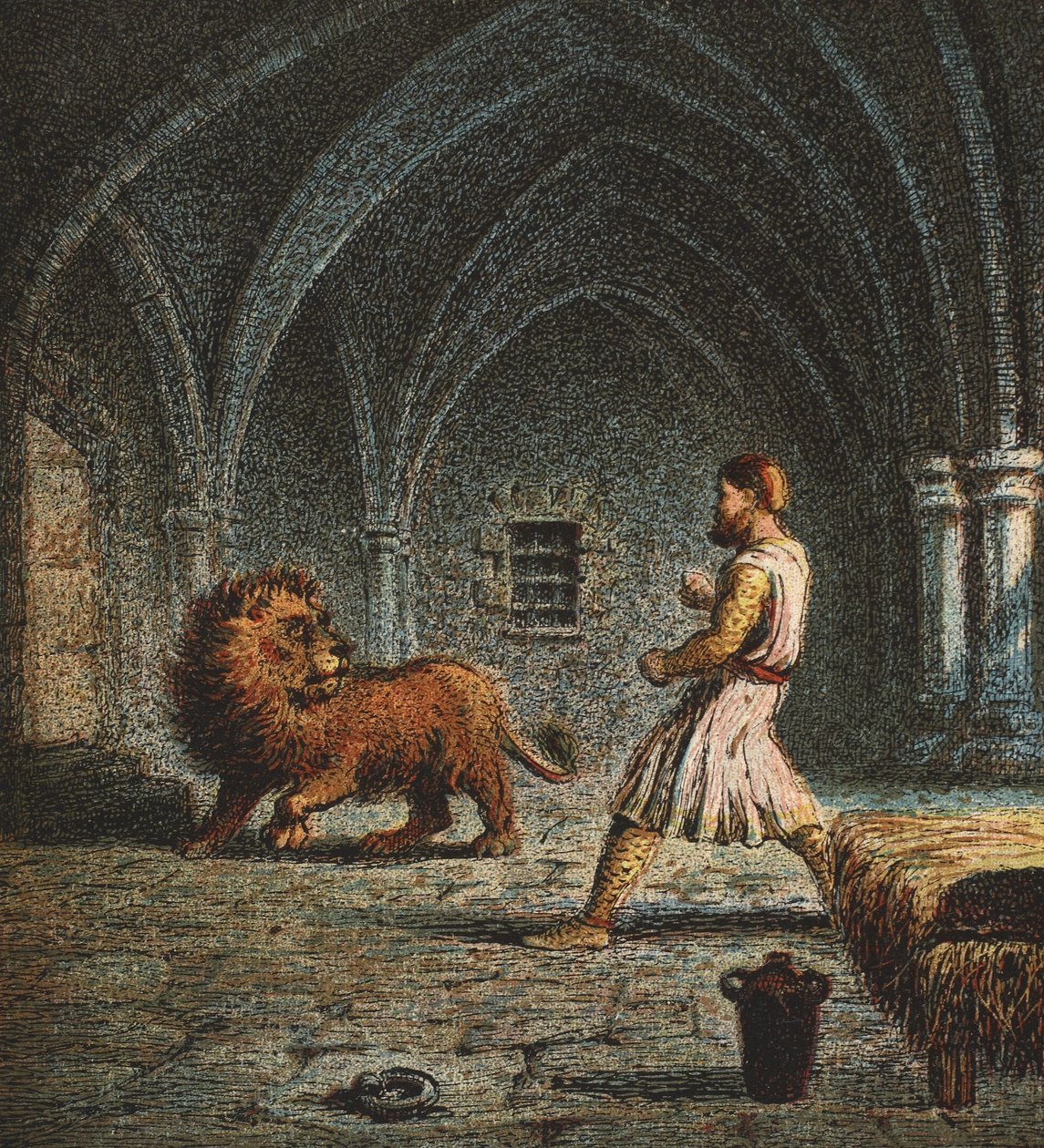 Richard První a lev, hospoda. 1890 od English School