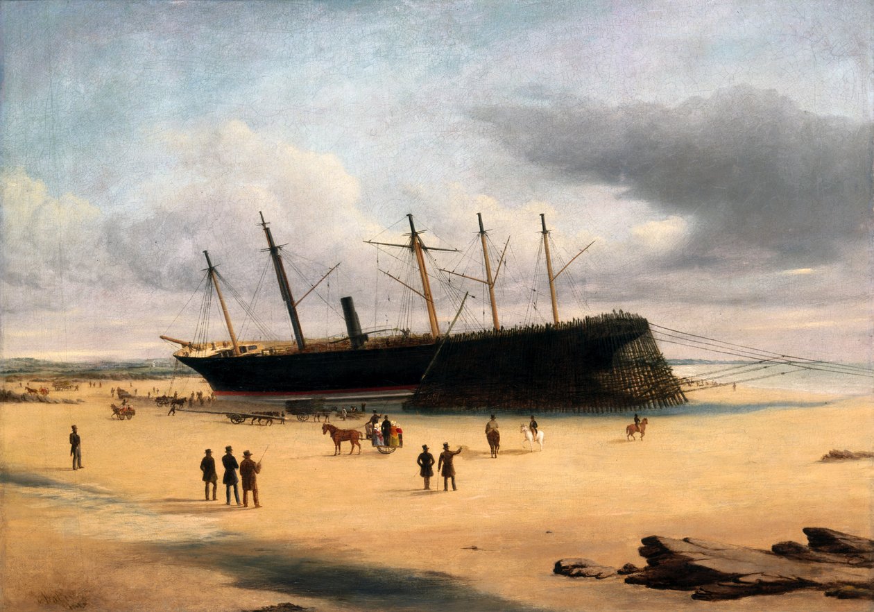 SS Velká Británie na pobřeží v Dundrum Bay, Irsko, 1846 od English School