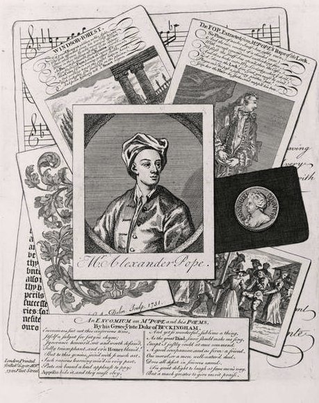 Satira na dílo Alexandra Popea (1688-1744) od English School