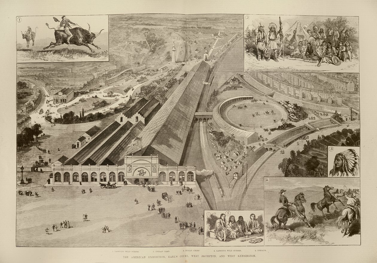 Americká výstava, Earls Court, West Brompton a West Kensington, z The Illustrated London News, 16. dubna 1887 od English School