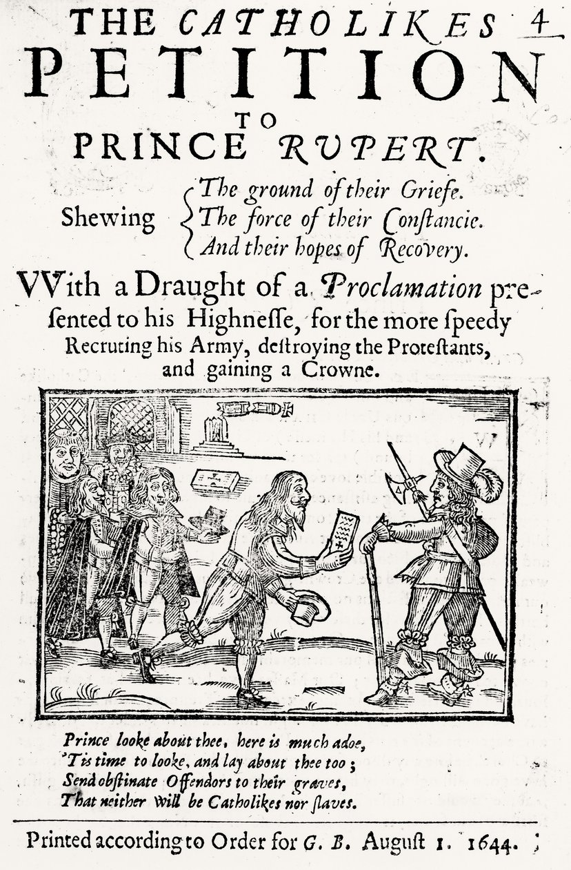 Katolická petice knížeti Rupertovi (1619-82) 1644 od English School