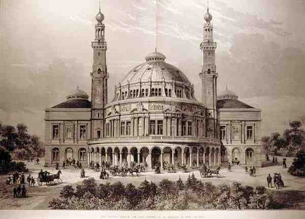 Lidový palác pro východní Londýn, který má být postaven na Mile End Road, z The Illustrated London News, 26. června 1886 od English School