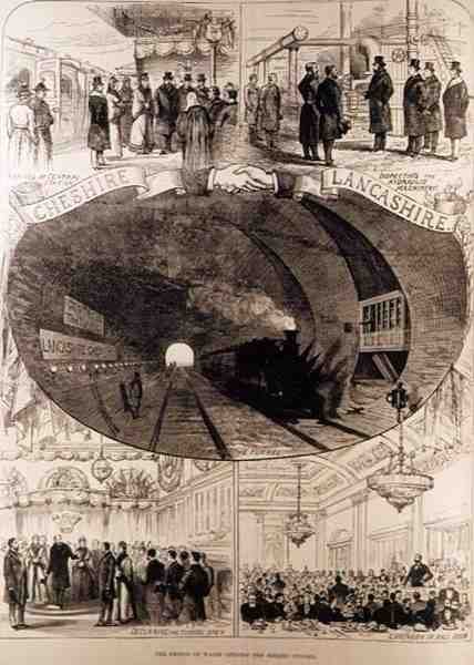 Prince of Wales Otevření tunelu Mersey, z The Illustrated London News, 30. ledna 1886 od English School