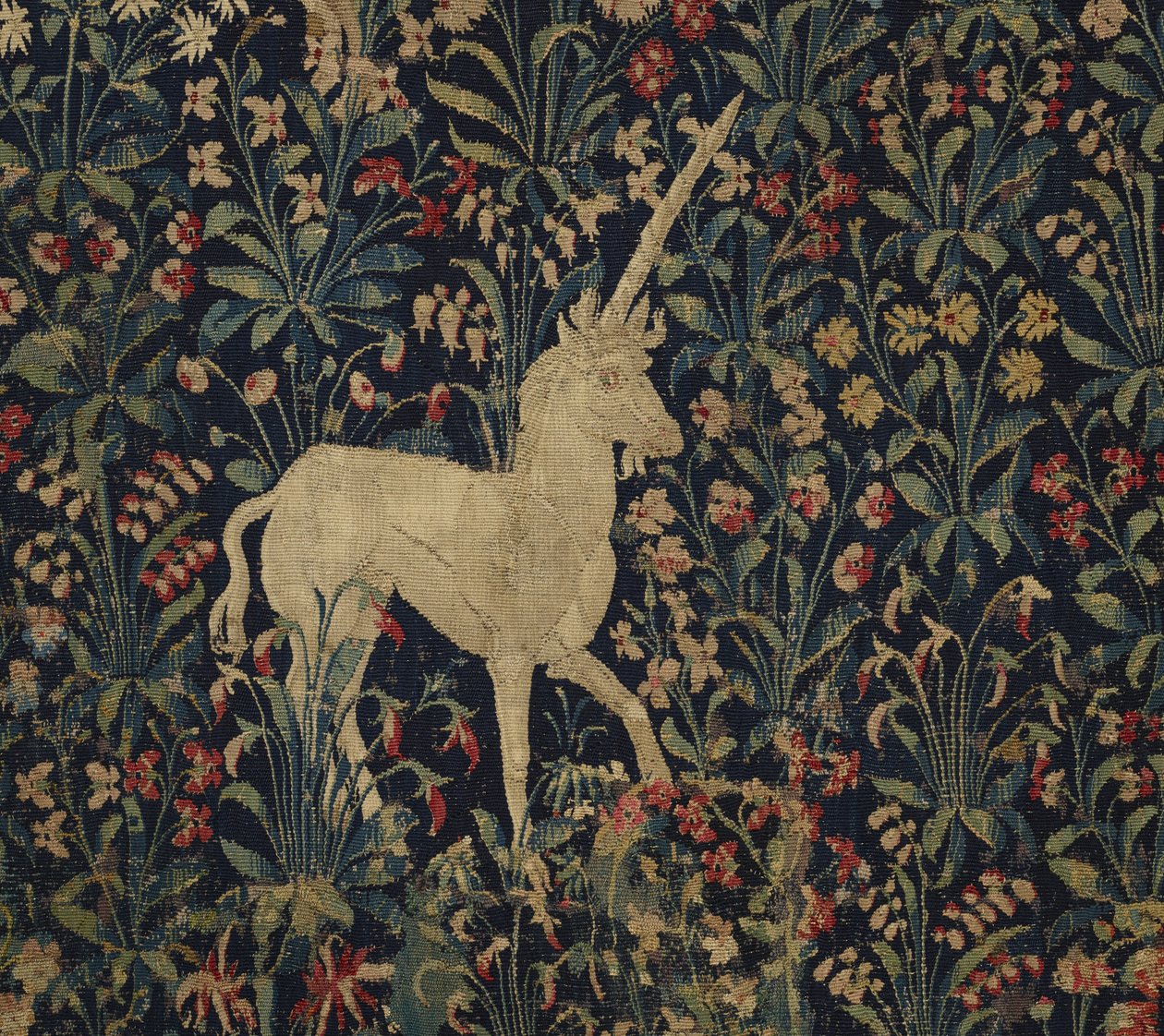 Alegorický gobelín Millefleurs se zvířaty, 1530–45 (vlna a hedvábí) od Flemish School