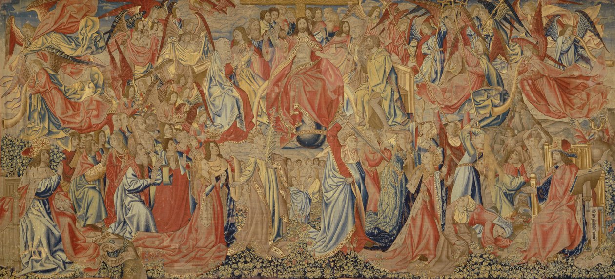 Poslední soud, cca 1500 (vlna a hedvábí) od Flemish School