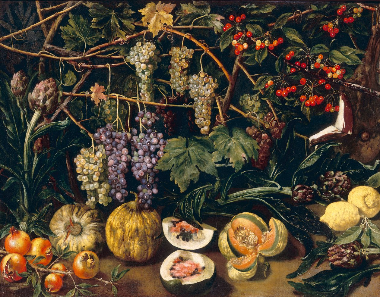 Hrozny a dýně od Florentine School