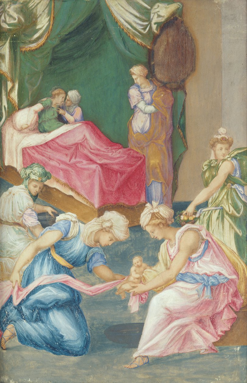 Narození Panny Marie, 1625-50 od Fontainebleau School