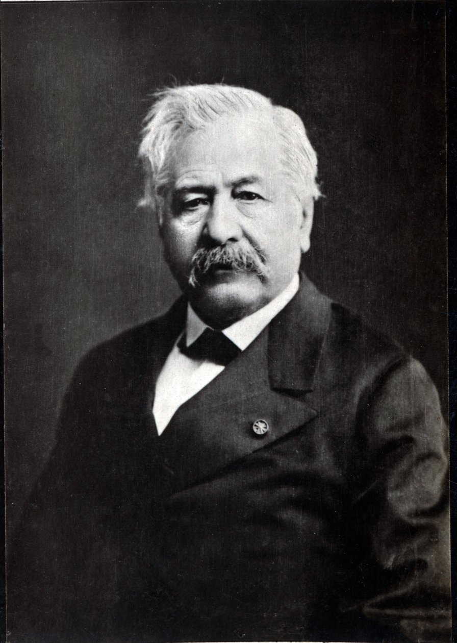 Portrét Ferdinanda Marie de Lesseps (1805-1894), francouzského diplomata a developera Suezského průplavu. od French Photographer