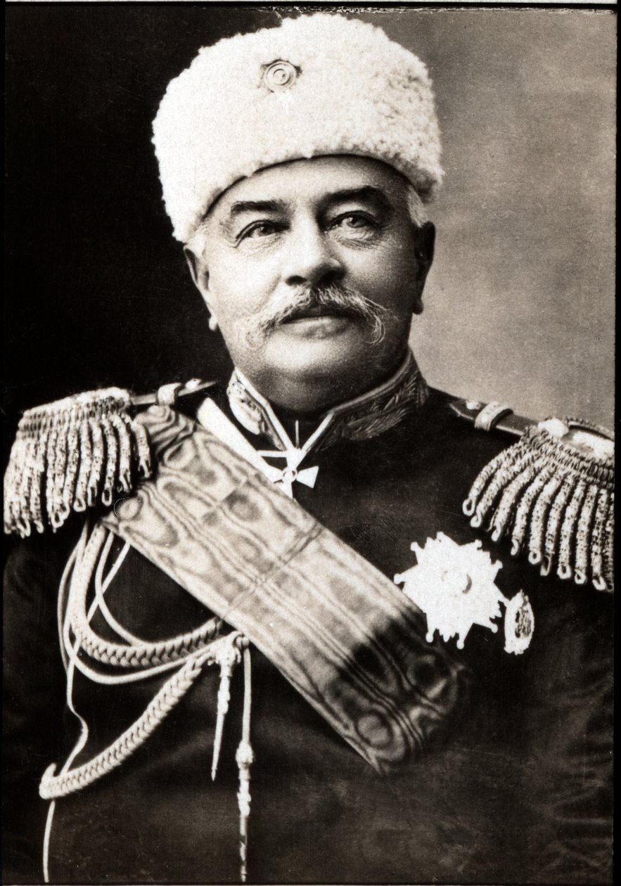 Portrét Michaila Ivanoviče Dragomirova (1830-1905), ruského generála a vojenského spisovatele. od French Photographer
