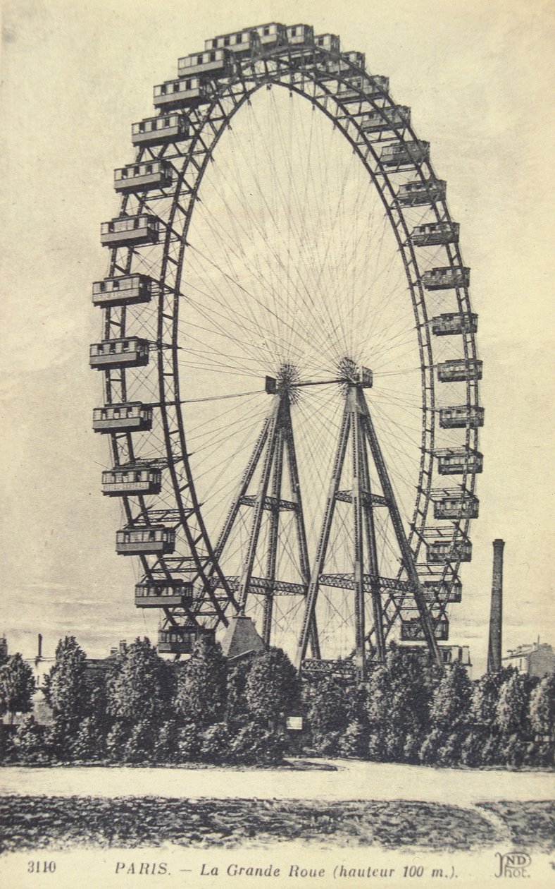 Velké kolo na pařížské výstavě Universelle, 1900 od French Photographer
