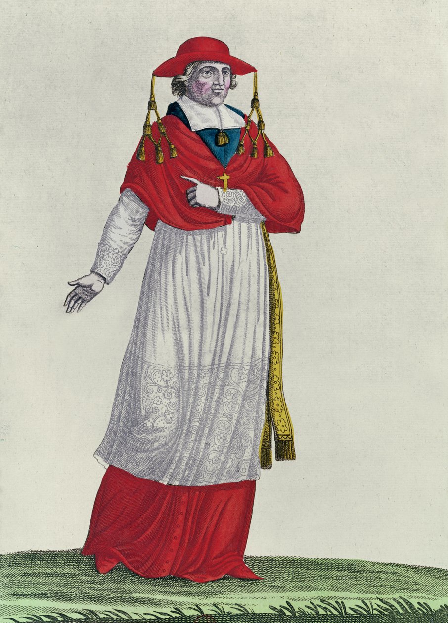 Kardinál Caprara (barevná rytina) od French School