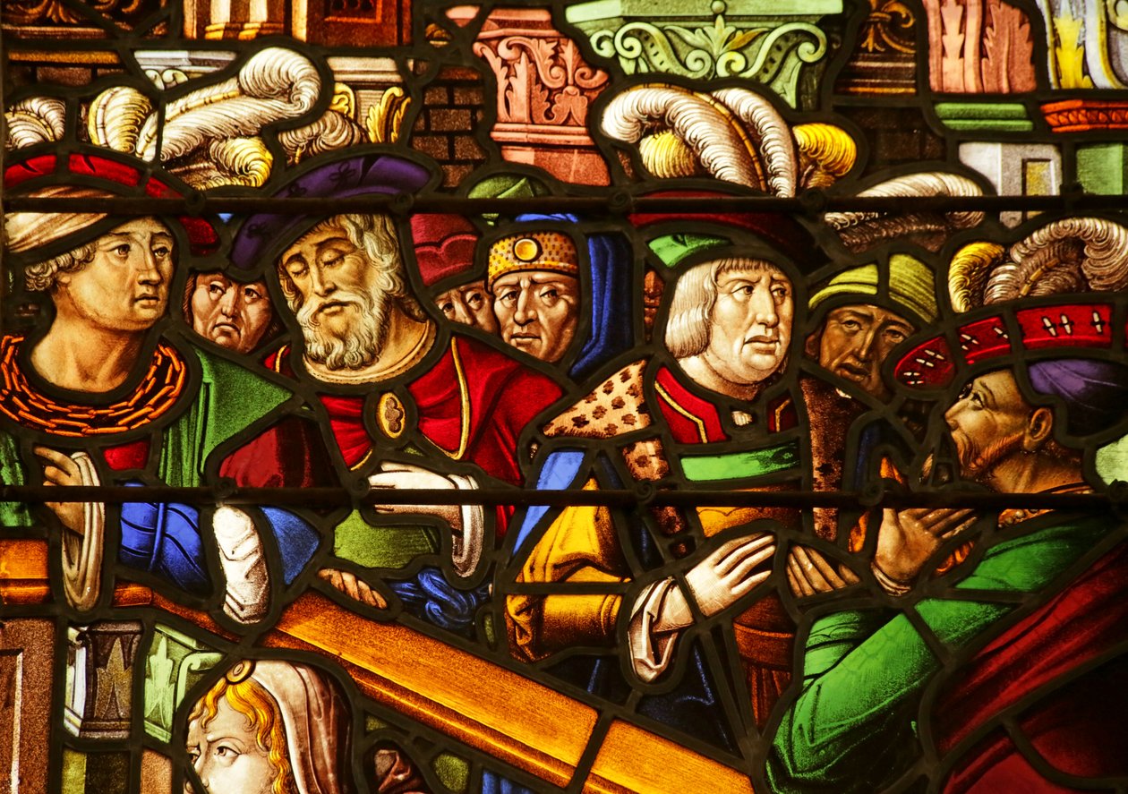 Detail ze scény Šalamounův soud od French School