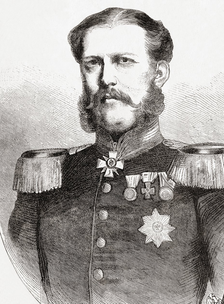 Vévoda Vilém z Mecklenburg-Schwerinu, z LUnivers Illustré, publikoval 1866 od French School