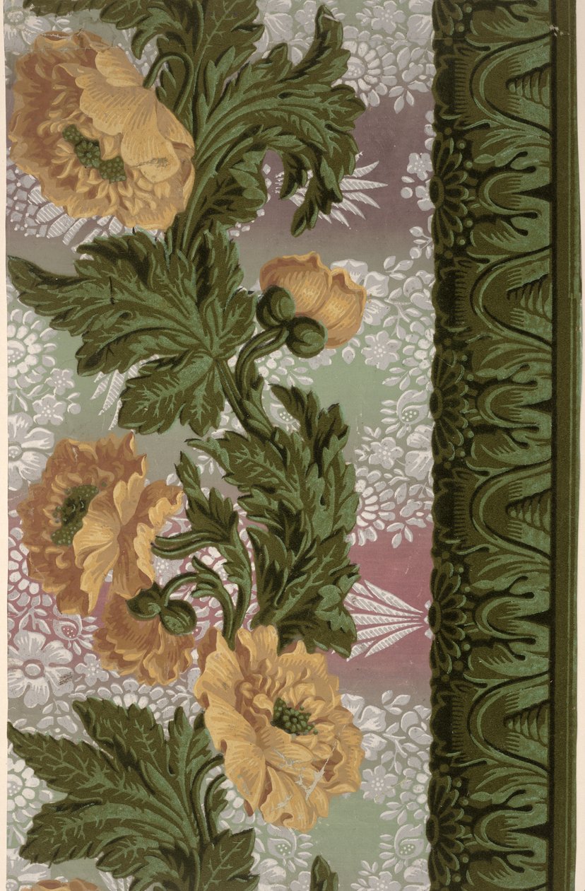 Flower Border, design tapety, Paříž, 182526, výrobce Dufour et Leroy, od French School