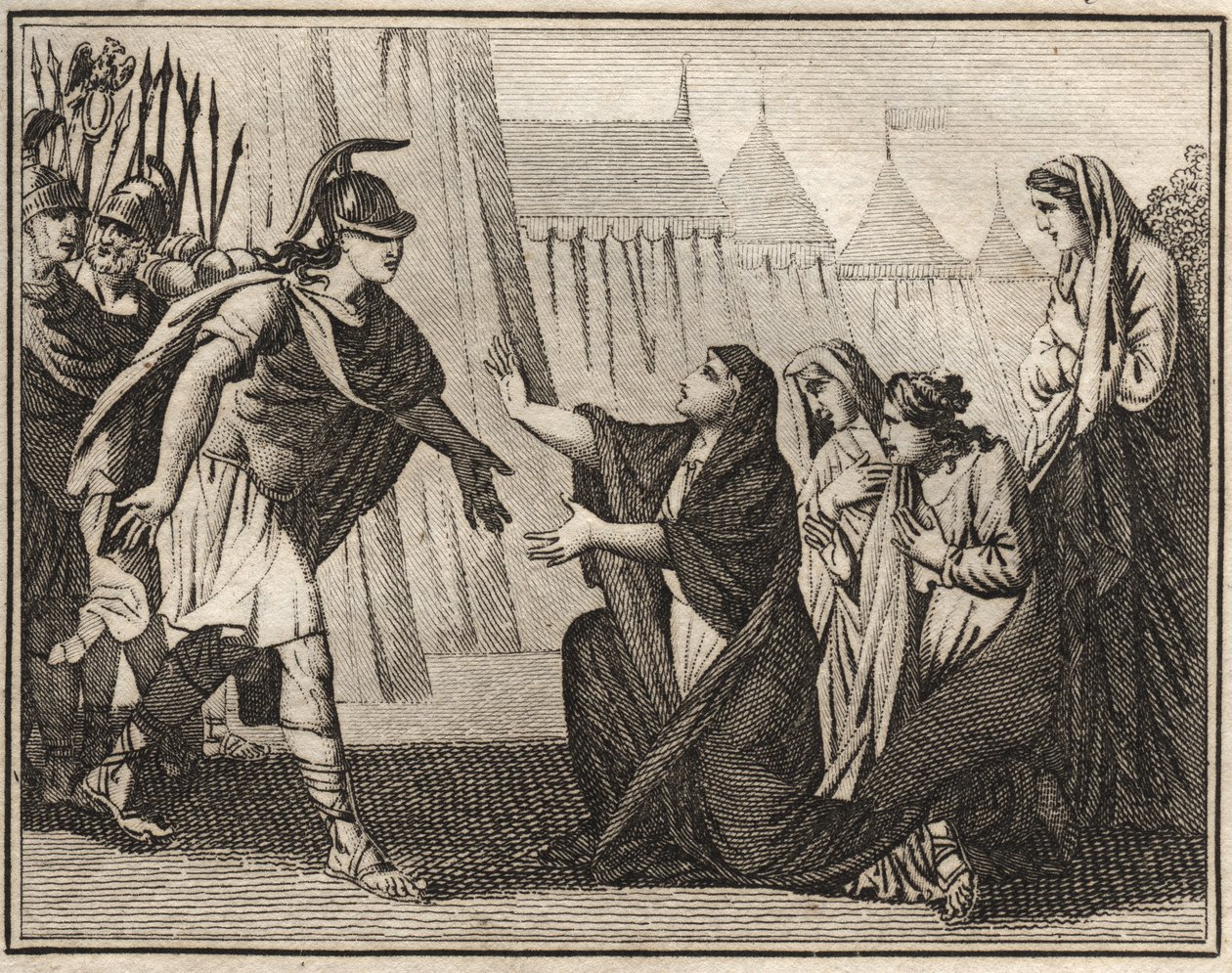 Gaius Marcius (Caius Marcius) Coriolanus a jeho matka Veturia (488 př. Kr.). od French School