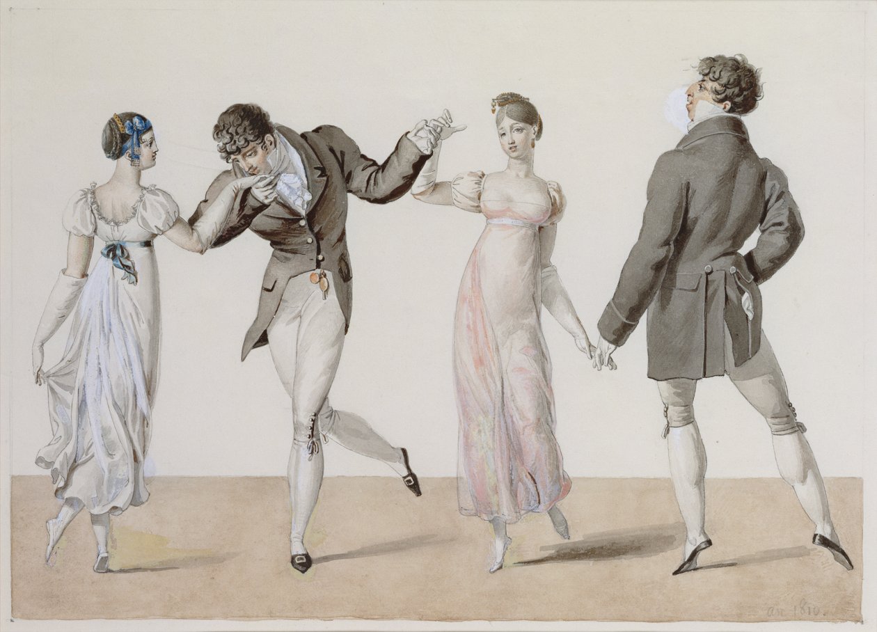 La Poule, z Le Bon Genre, 1810 (wc na papíře) od French School