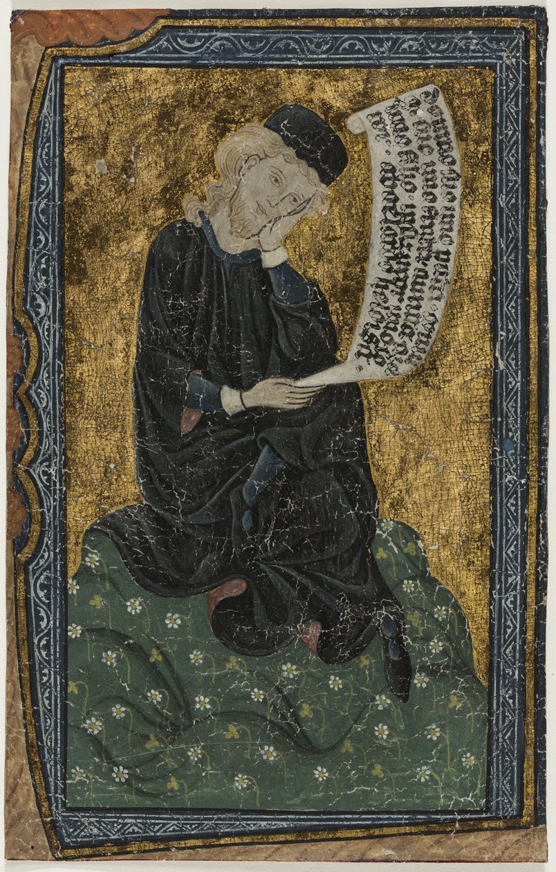 List: Abelard se svitkem (tempera na pergamenu) od French School