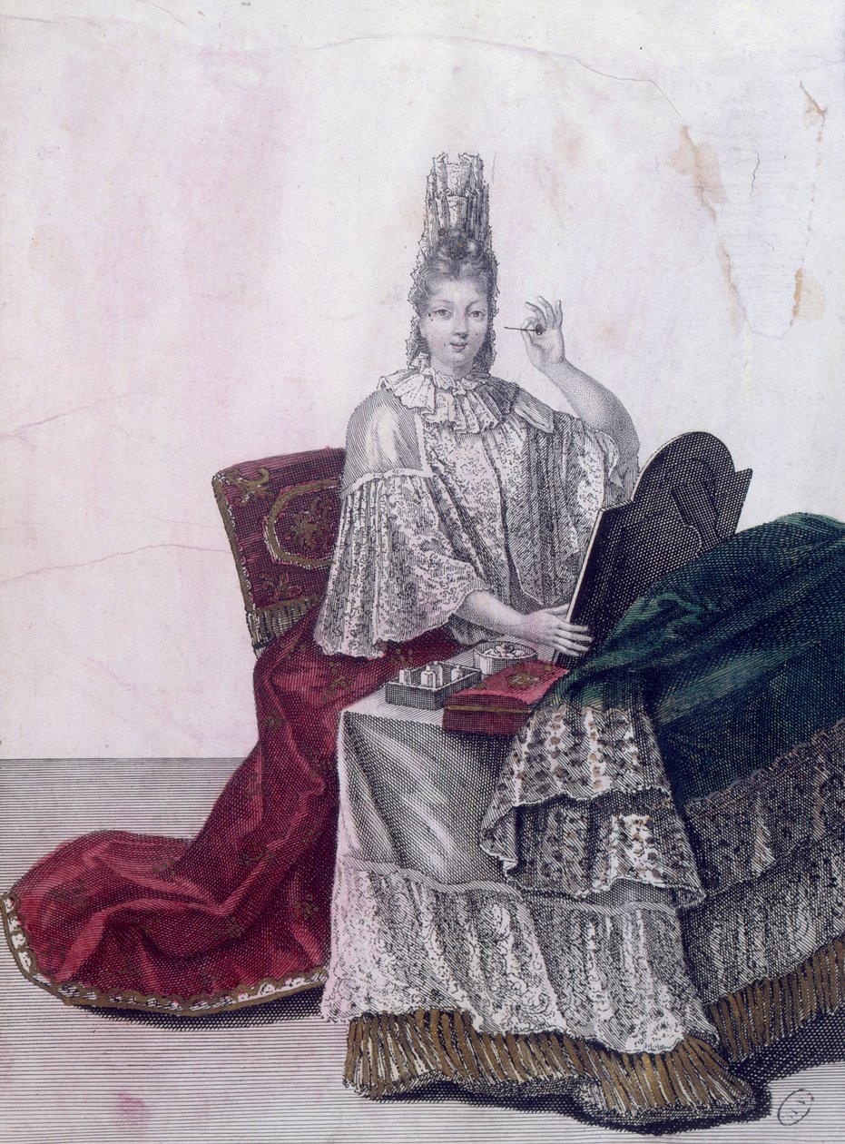 Madama la Marquise Dangeau na její toaletě, 1694 od French School