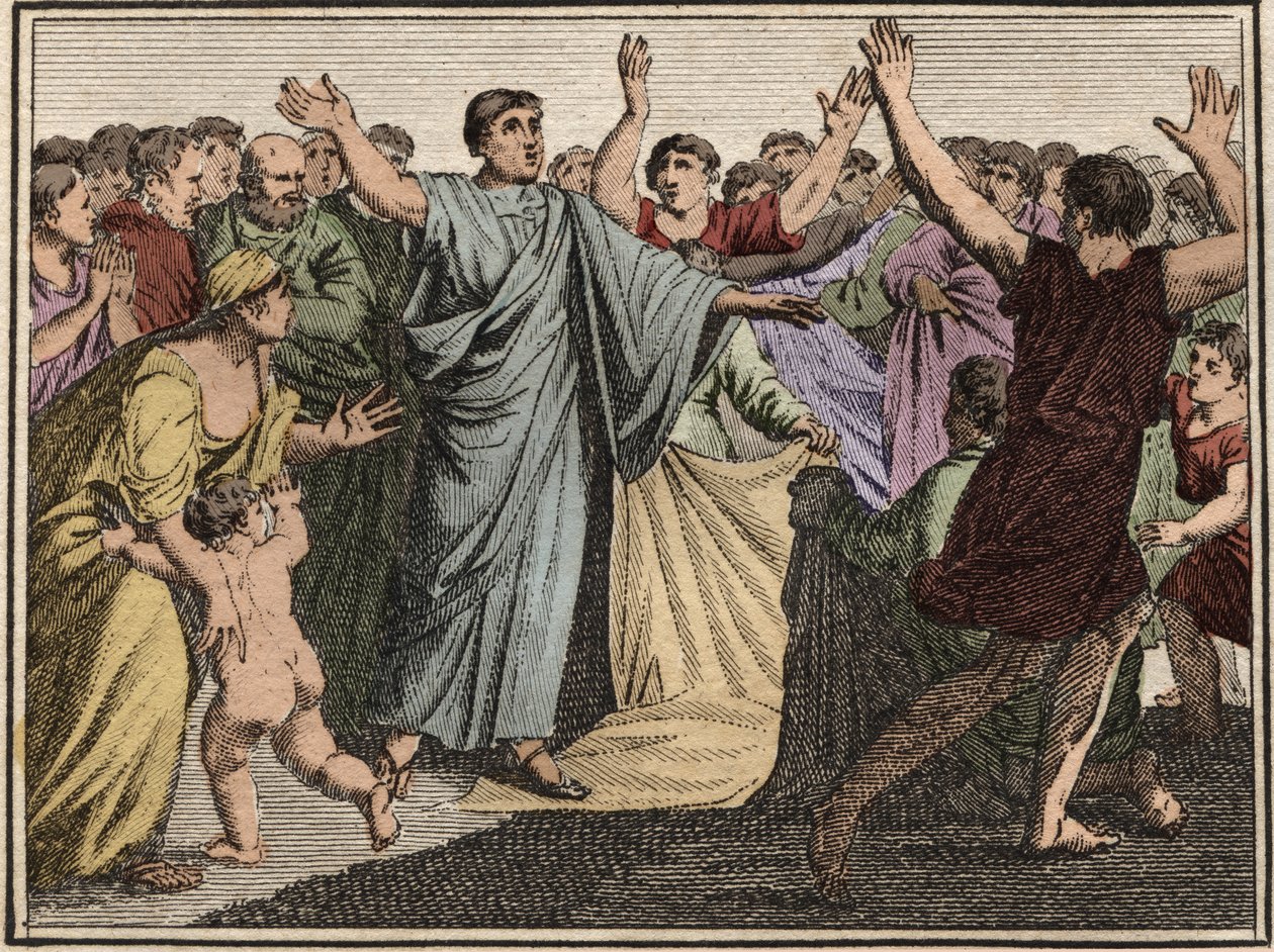 Marcus Tullius Cicero (106-43 př.nl), římský státník, řečník a spisovatel, vracející se do Říma (77 př.nl). od French School