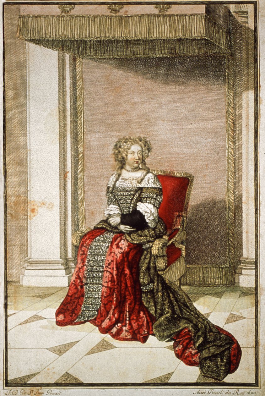 Marie Terezie Rakouská, 1680 (barevná rytina) od French School