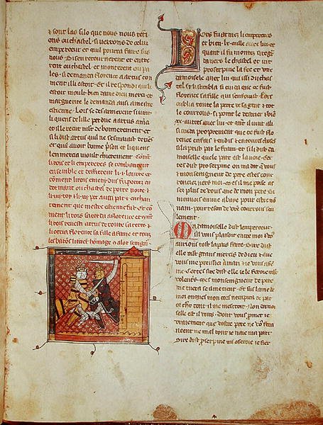 Ms 403 fol.127 Boj mezi králem a císařem, z římského dArtus od French School