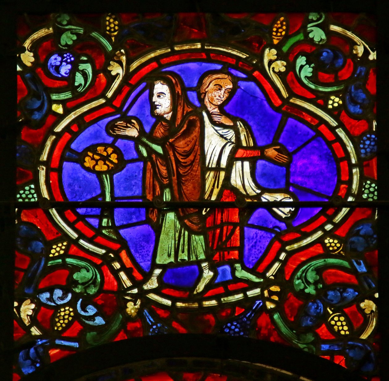 Přihlížející, scéna ze života svatého Martina, katedrála v Chartres od French School