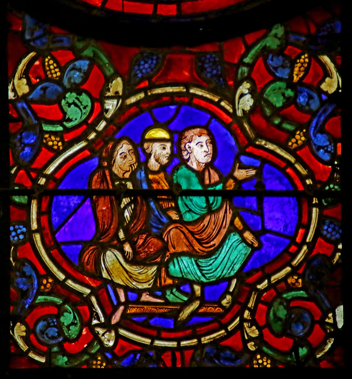 Přihlížející, scéna ze života svatého Martina, katedrála v Chartres od French School
