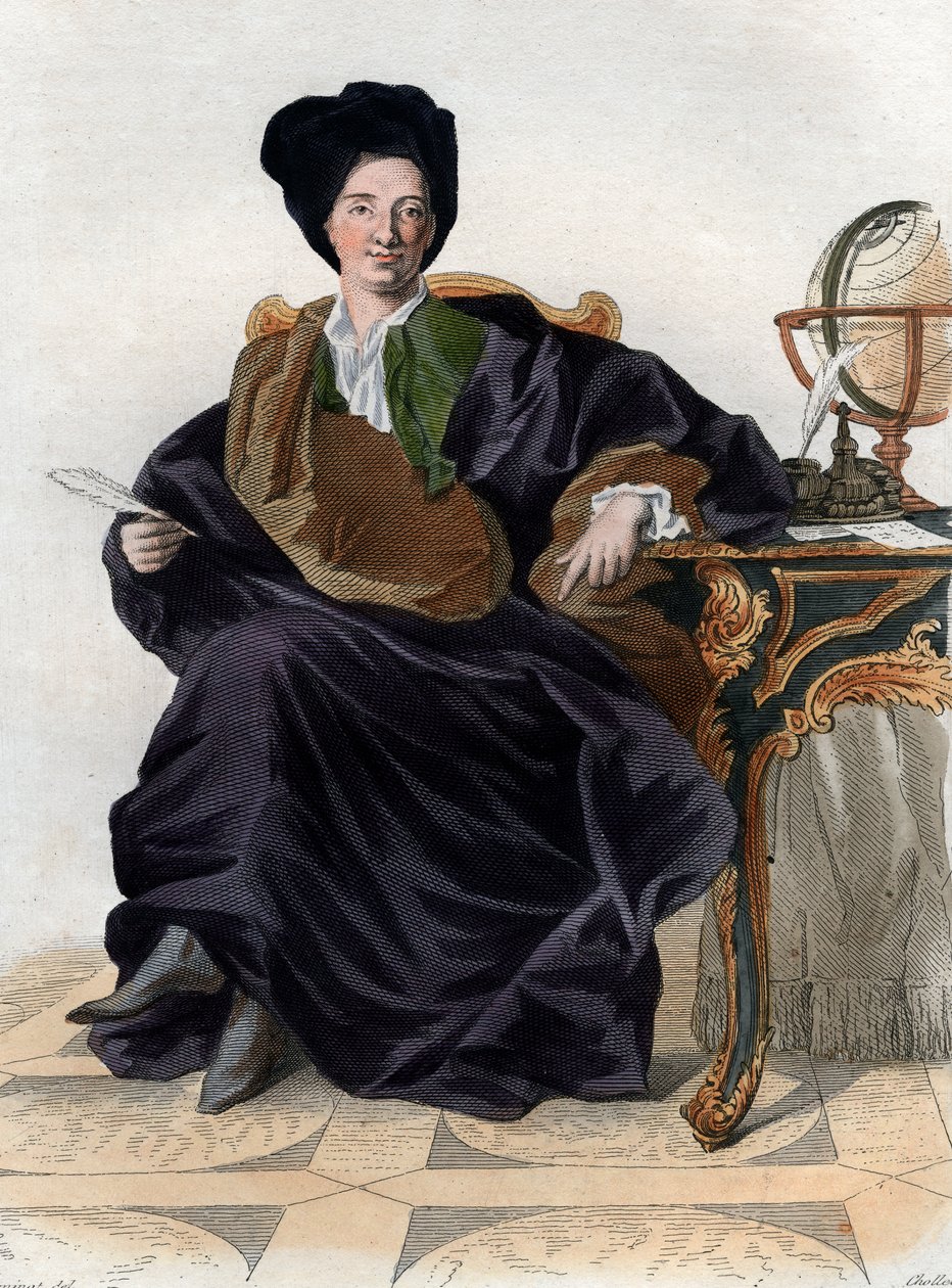 Portrét Bernarda Le Bouyera (Le Bovier) de Fontenelle (1657-1757), francouzského spisovatele. od French School