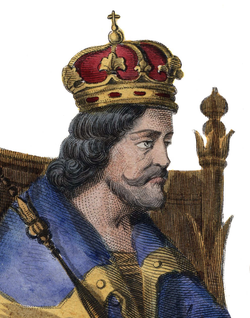 Portrét Karla I. Neapolského (Karel z Anjou) (1227-1285), sicilského krále. od French School